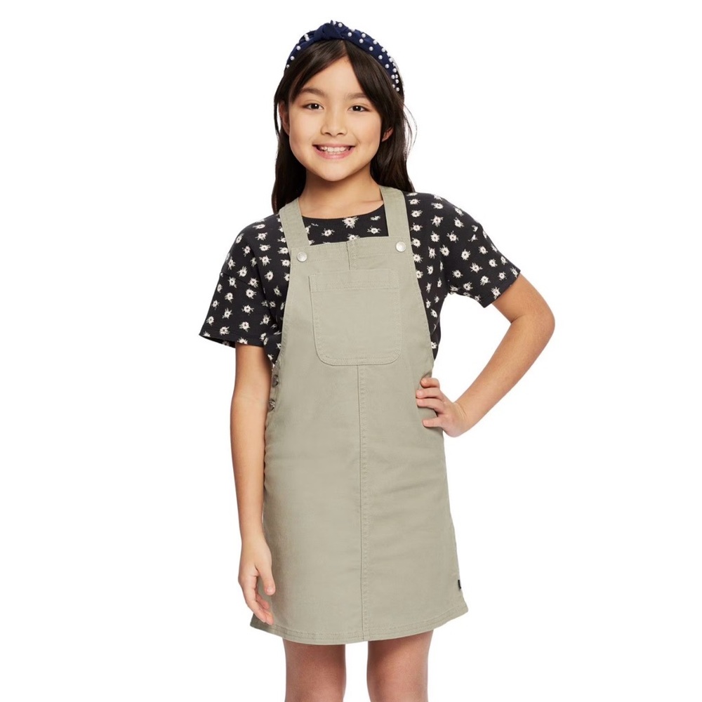GAP Kids Girls Size 6/6X Green‎ Jumper Dress & Floral Tee Set NEW